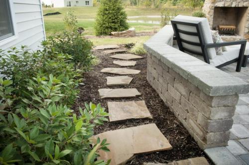 Garden with stone walkway