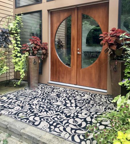 Front door with plant display